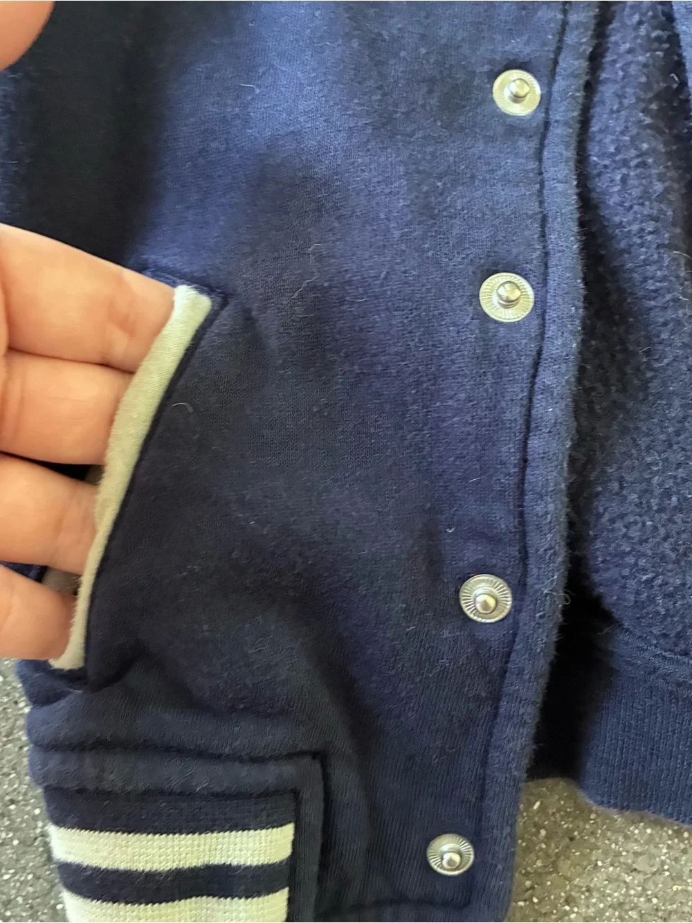 Baby‎ Gap 18-24 months Varsity Jacket Navy Striped Collar